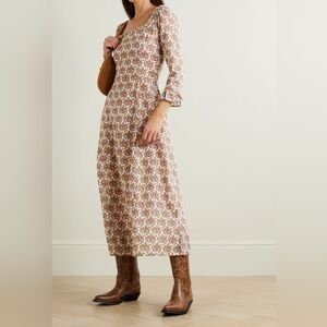 DÔEN Marisa ruffled floral-print organic cotton-voile midi dress